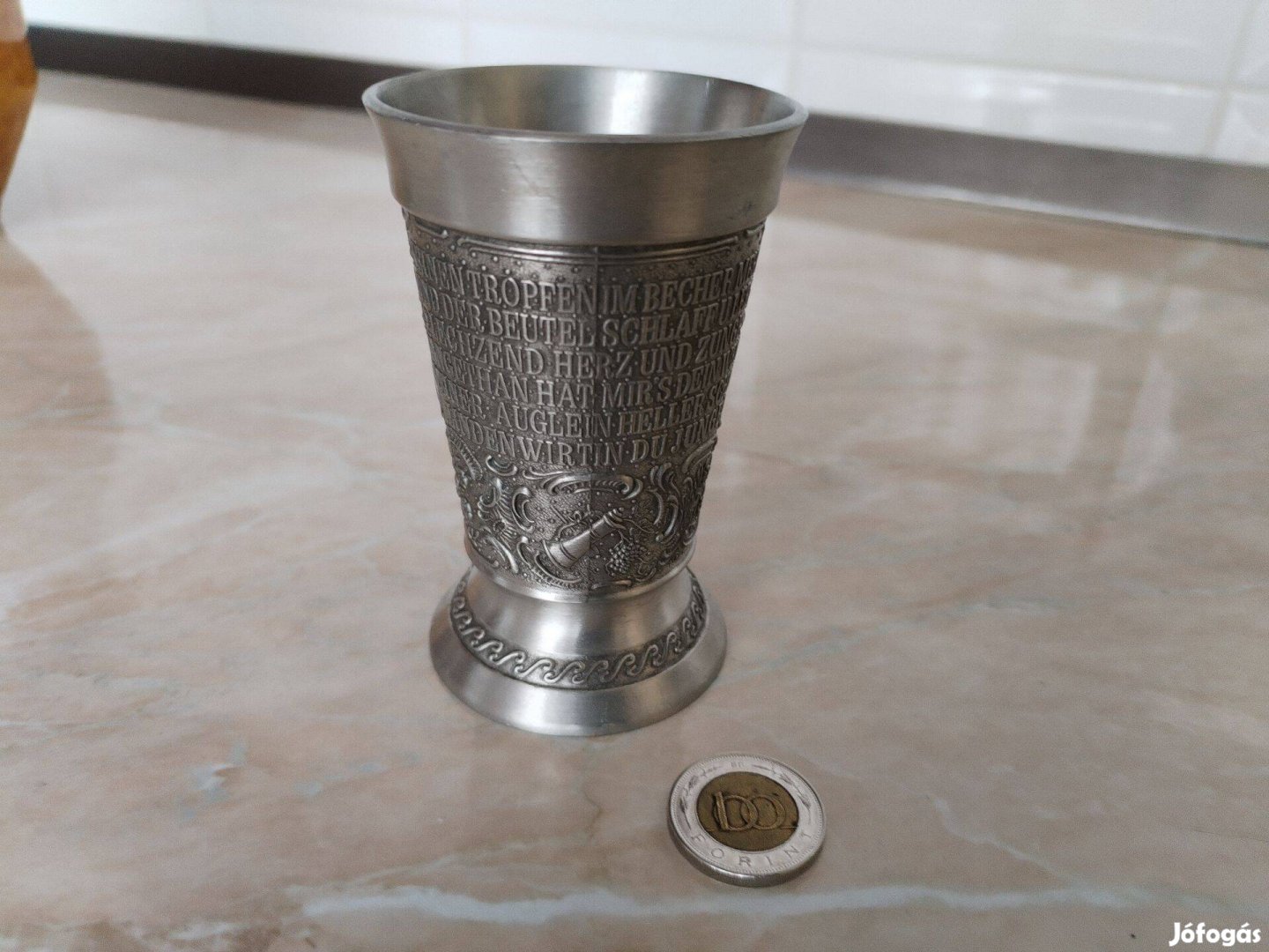 Régi nagyon szép Német ón pohár