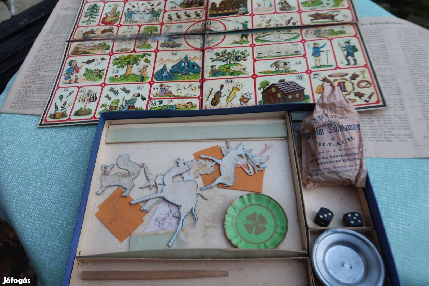 Régi német társasjáték Schlaraffendland