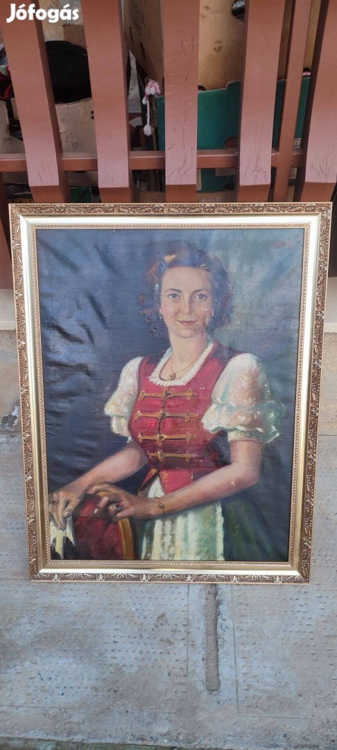 Régi női portré , festmény, 1941