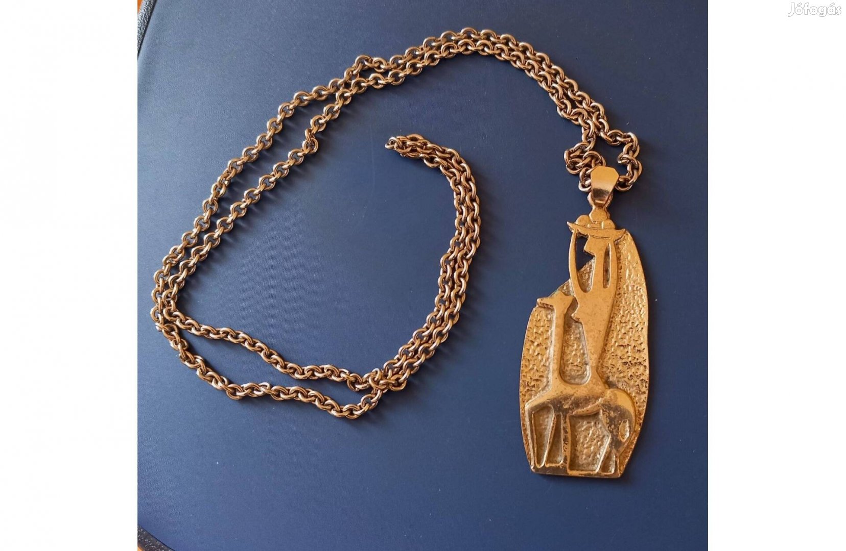 Régi nyaklánc, fém, retro buliba, farsangi jelmezhez