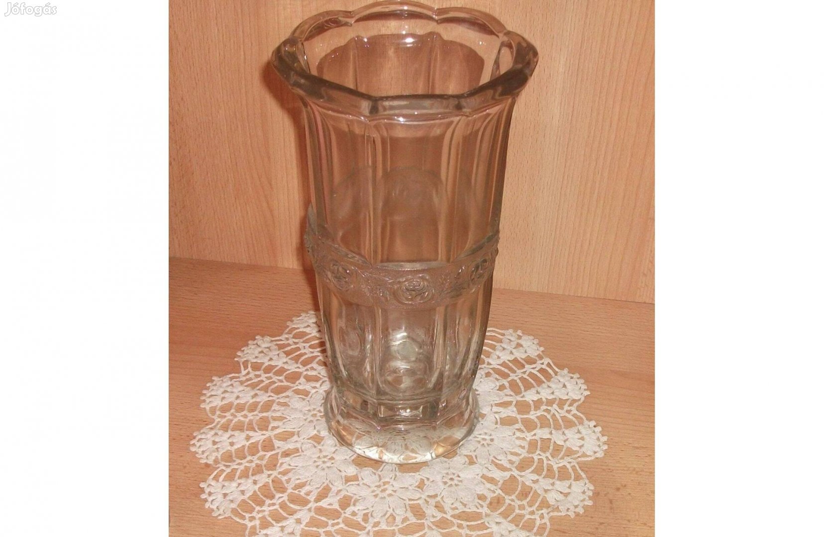 Régi ólom kristály üveg váza (kb.100 éves)