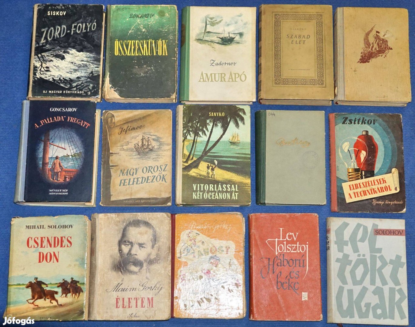 Régi orosz / szovjet írók könyvei 15 db Siskov, Zadornov, Goncsarov