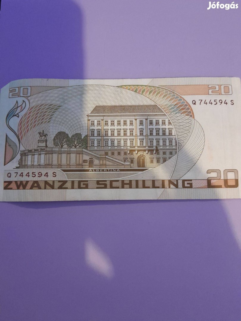 Régi osztrák 2o shillinges papirpénz