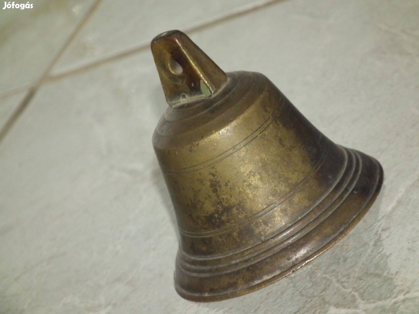 Régi patinás réz csengettyű harang kolomp