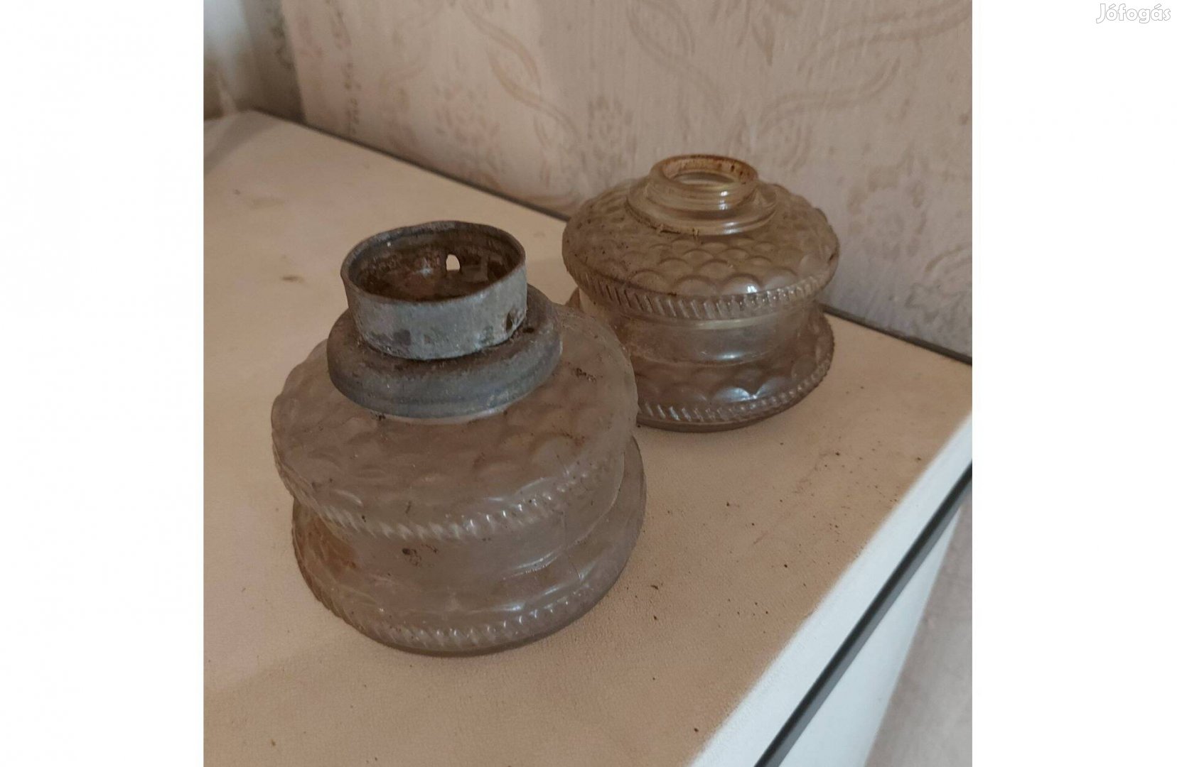 Régi petróleum lámpa tartály 2 db egyben