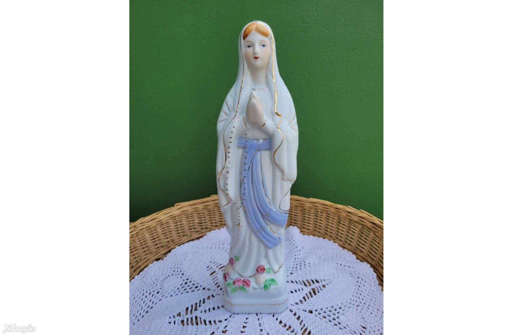 Régi porcelán Madonna szobor