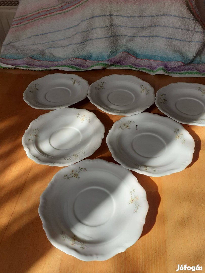 Régi porcelán csésze alátét 6 db Lengyel