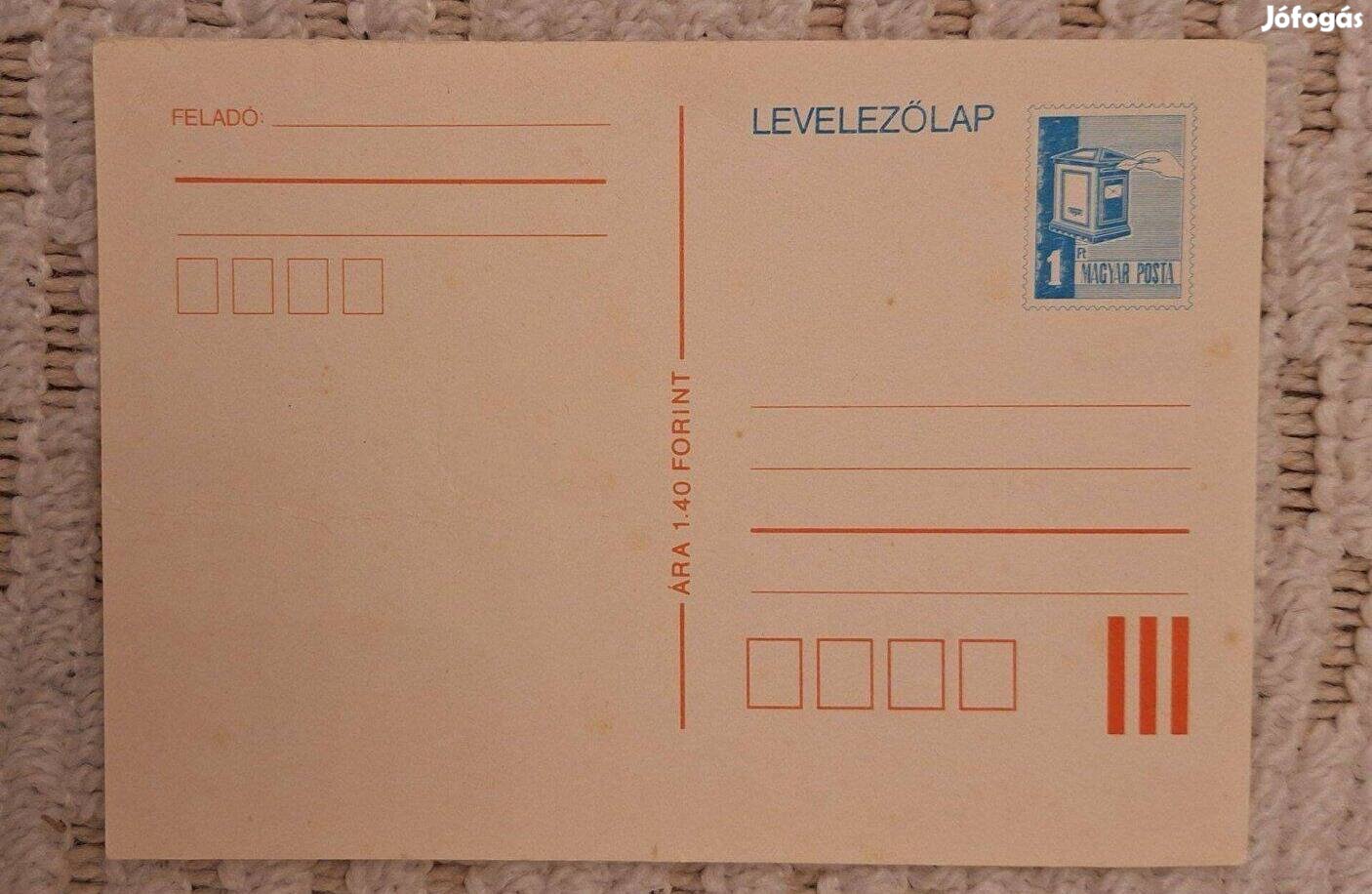 Régi retro 1 Ft-os nyomtatott bélyegű levelezőlap a 80-as évekből