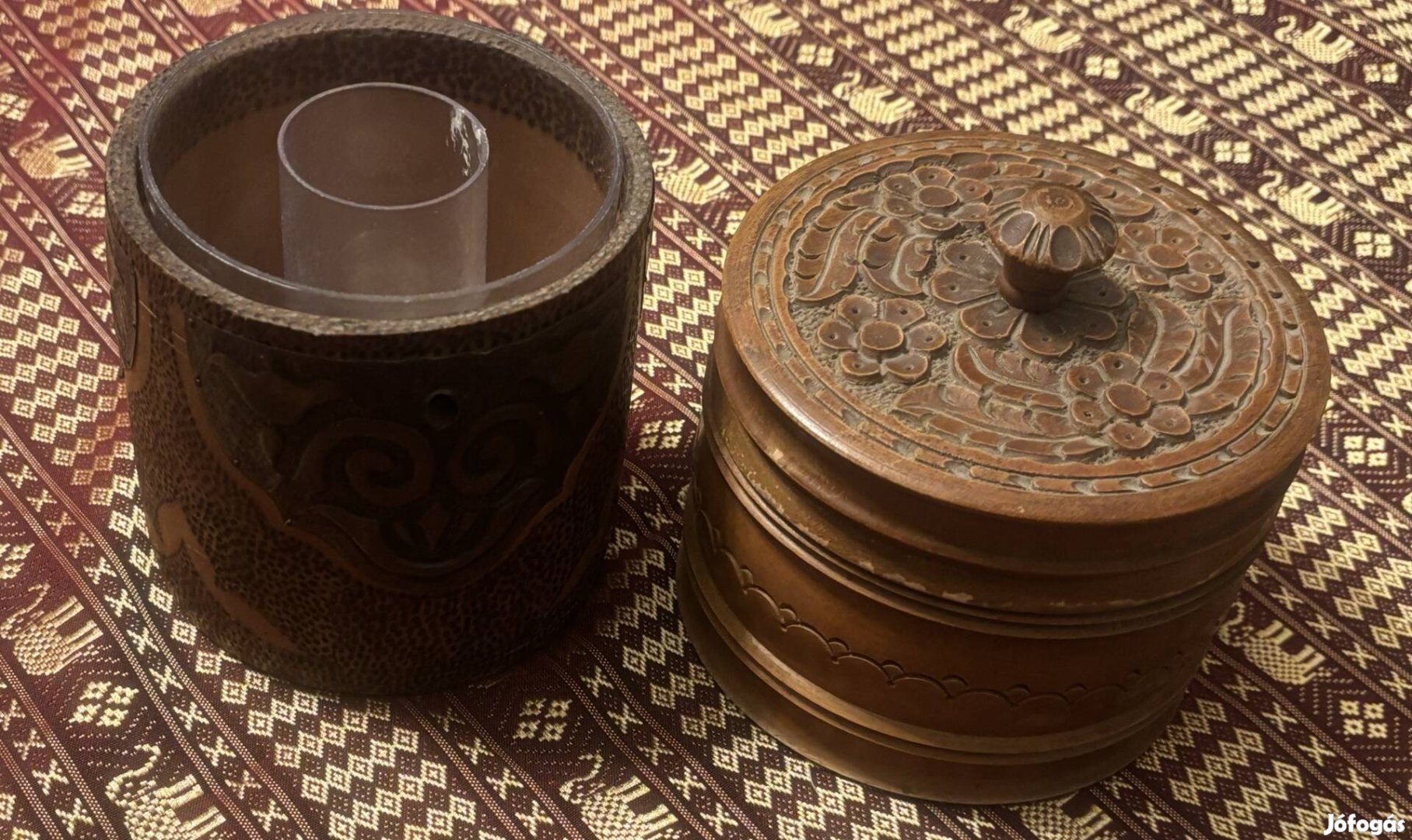 Régi retro 2 darab fa Doboz 