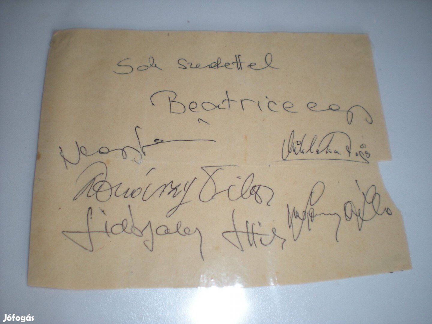 Régi retró Beatrice autogram 1978