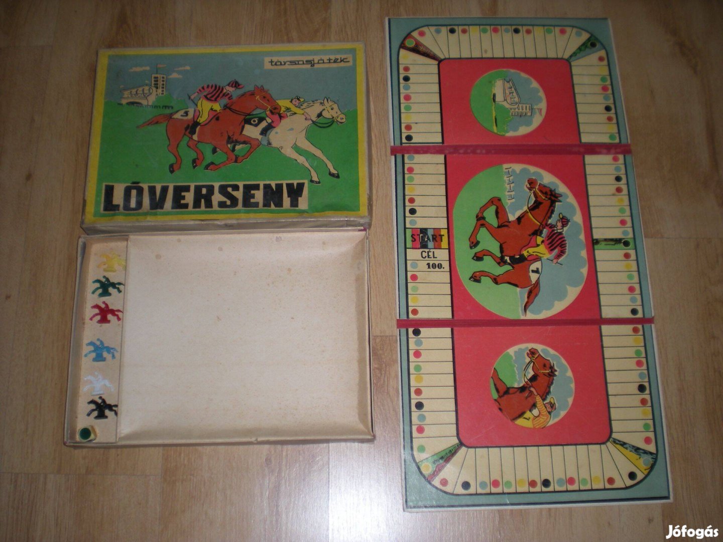 Régi retró Lóverseny társasjáték társas játék hiánytalan 3