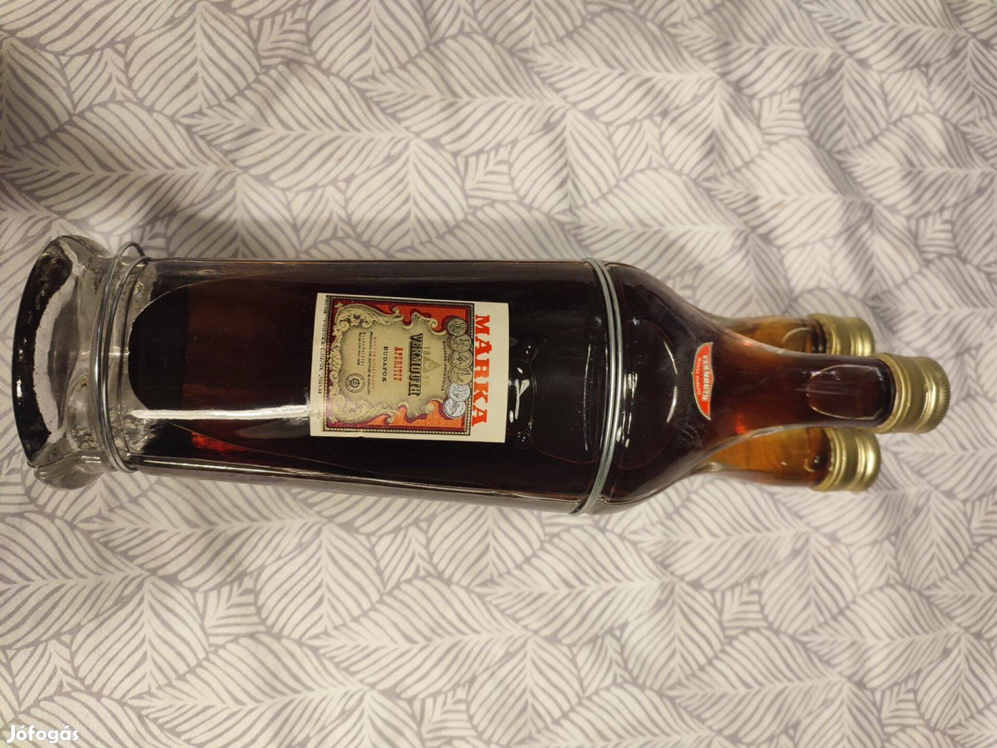Régi retro Márka 3 vermouth üveg palack