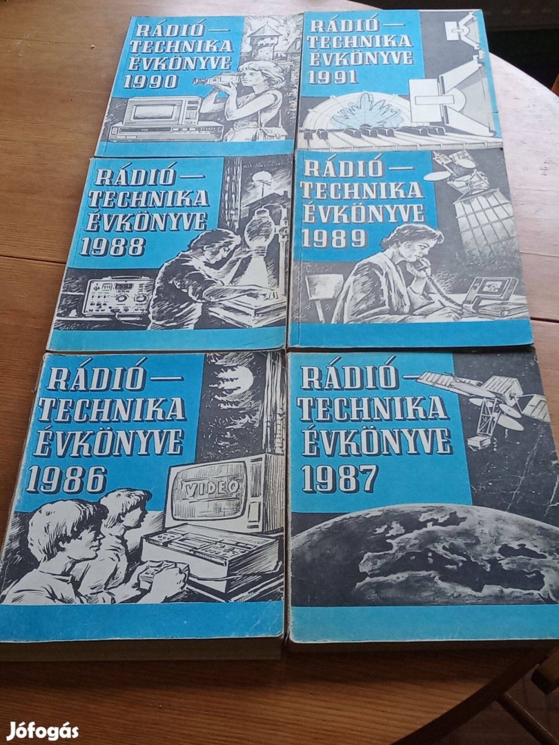 Régi retró Rádiótechnika évkönyve 6db 1986-91 5000ft óbuda