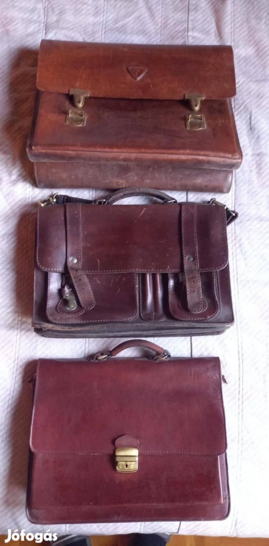 Régi retro bőr kézi táska oldaltáska