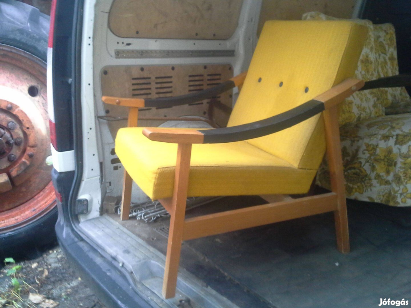 Régi retro fakarfás fa karfás fotel vintage eladó