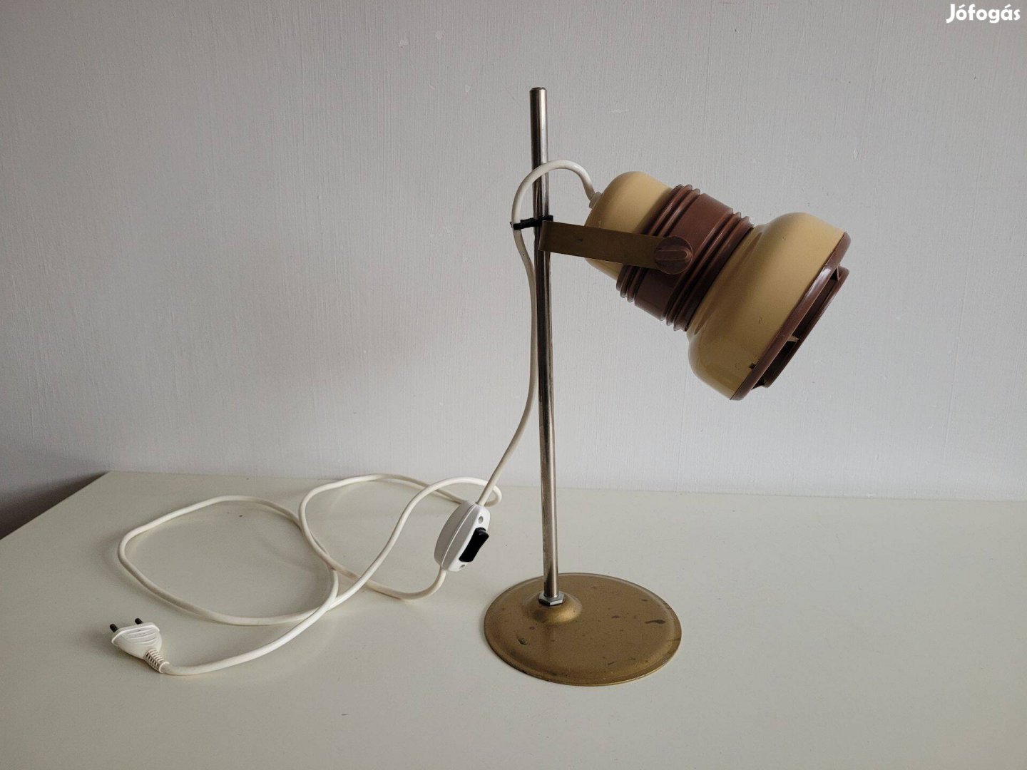 Régi retro fémbúrás állítható asztali lámpa mid century lámpa