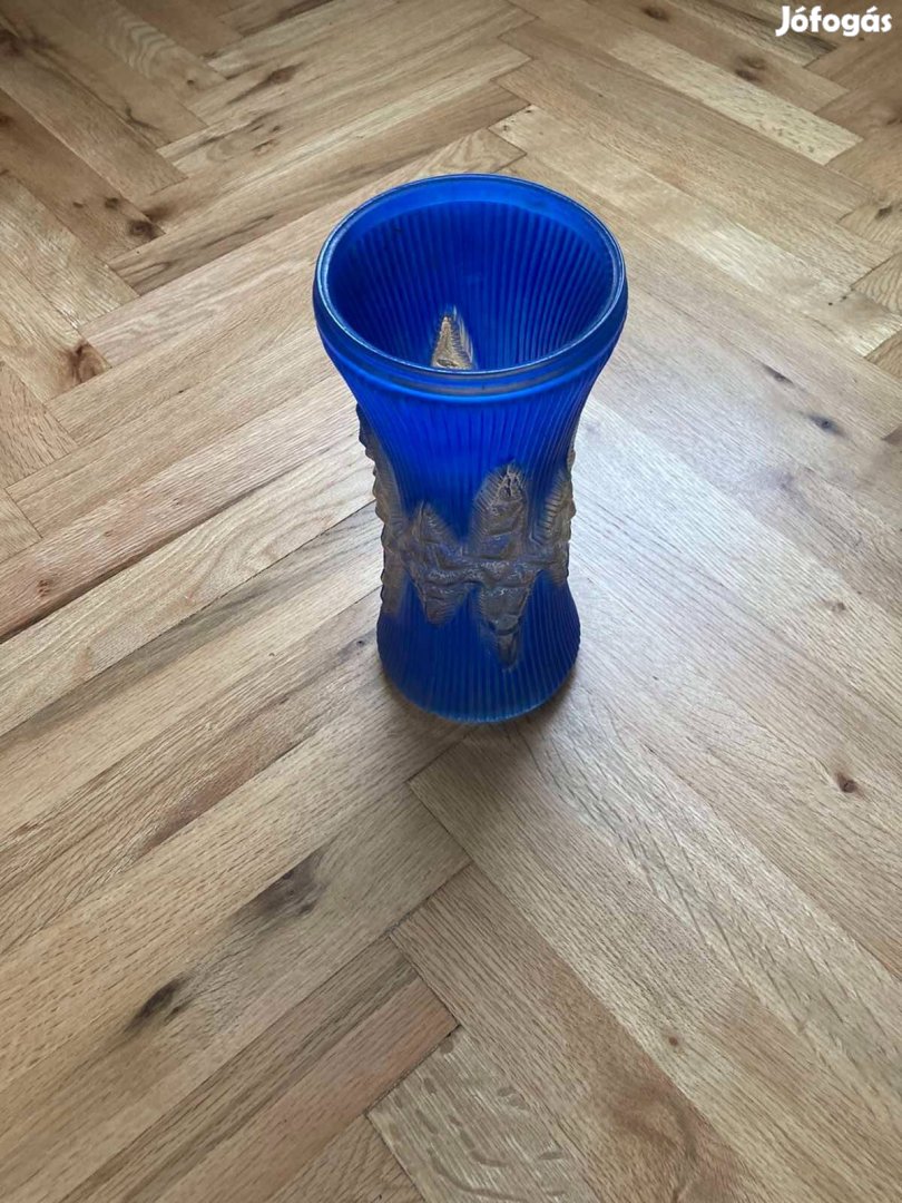 Régi retro kék üveg váza