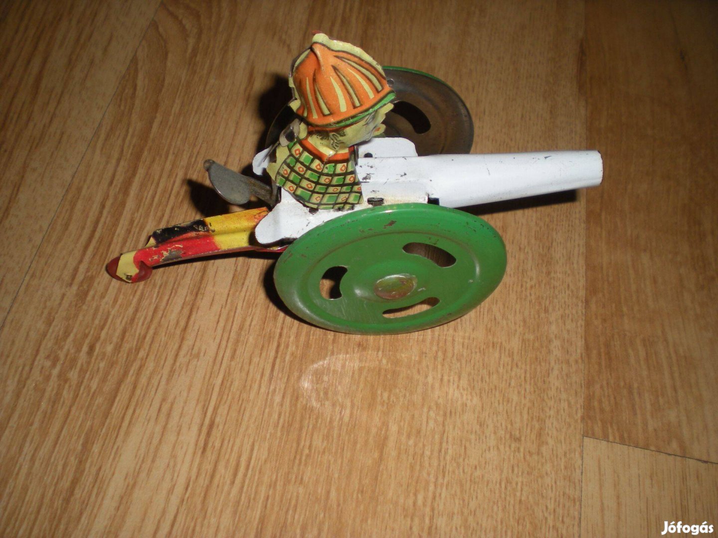 Régi retró lemezjáték lemez játék ágyús tűzér működőképes