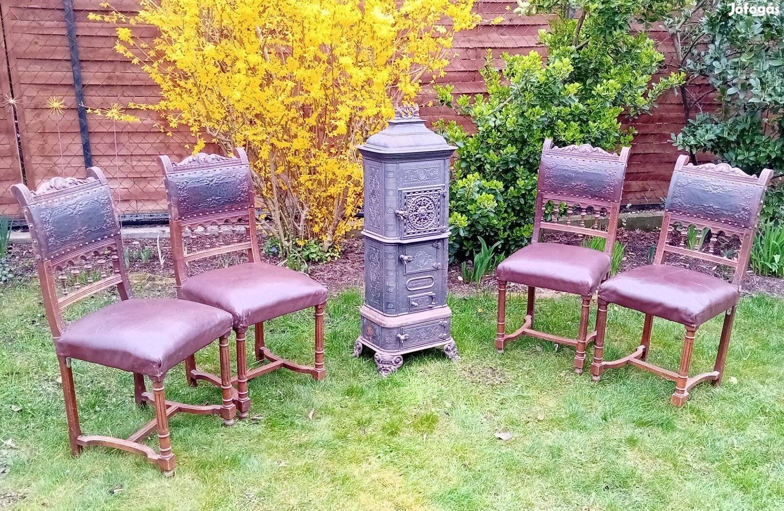 Régi retro onémet stilusu antik székek 4 szék kastély butor disz