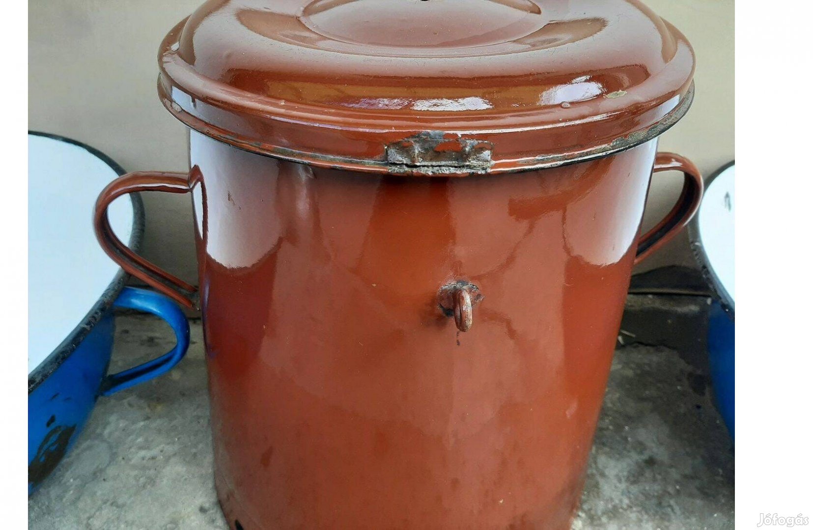Régi retro zsíros bödön nagy méretű