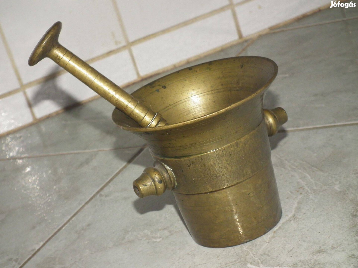 Régi rézmozsár réz mozsár törővel nr.16
