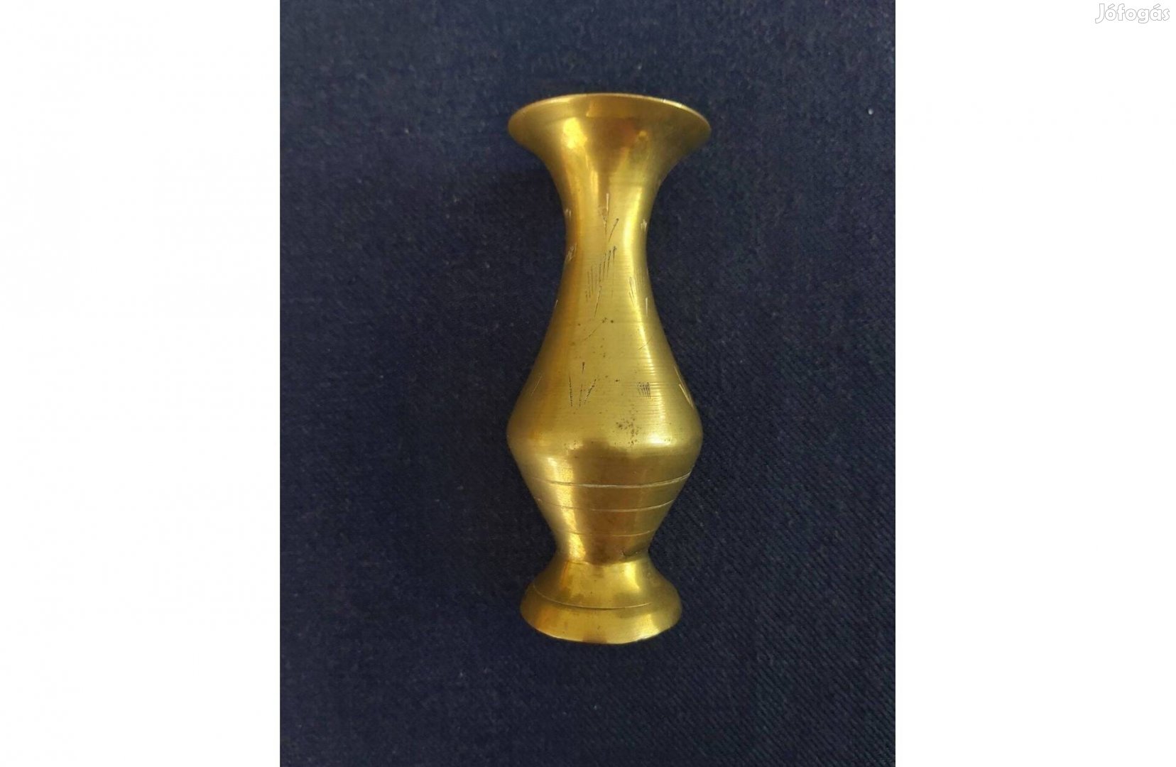 Régi sárgaréz virágtartó 12 cm magas