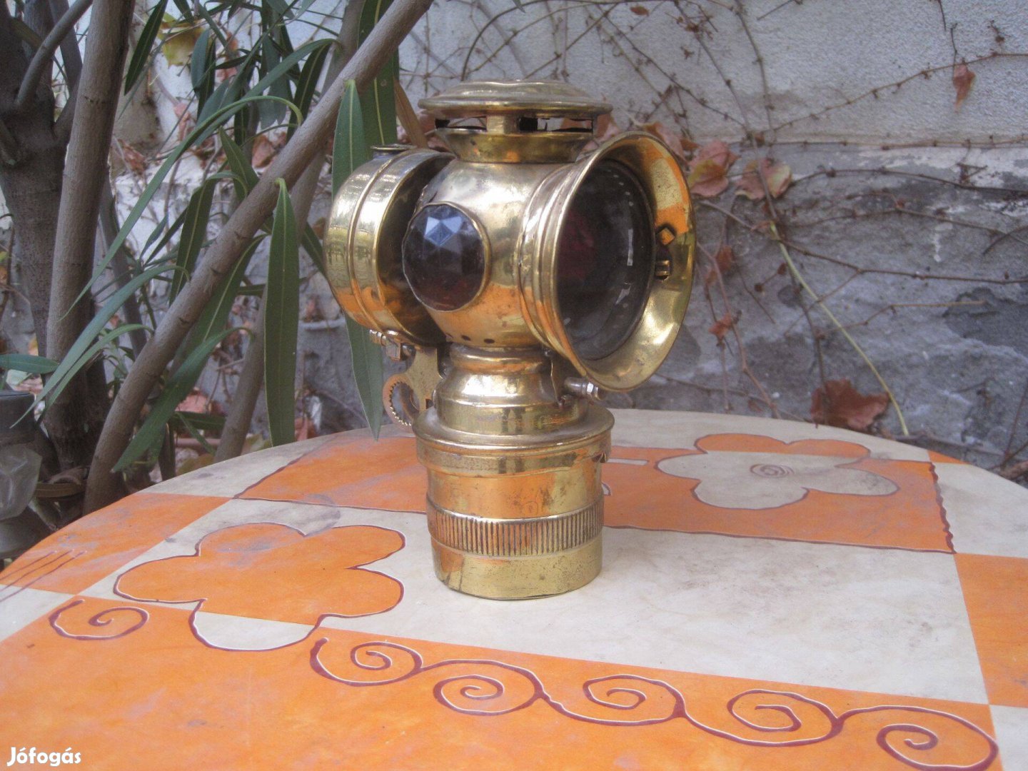 Régi szép kerékpár karbid lámpa