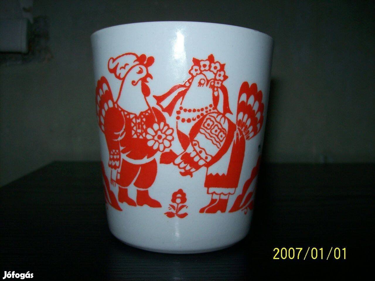 Régi szovjet dovbysh porcelán bögre-Mese motívumos