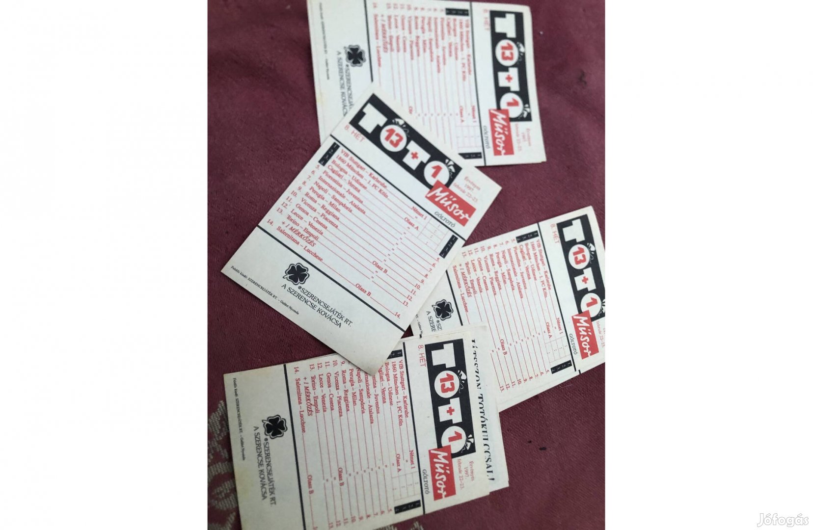 Régi totó tétlsp 1000 Ft 5 db