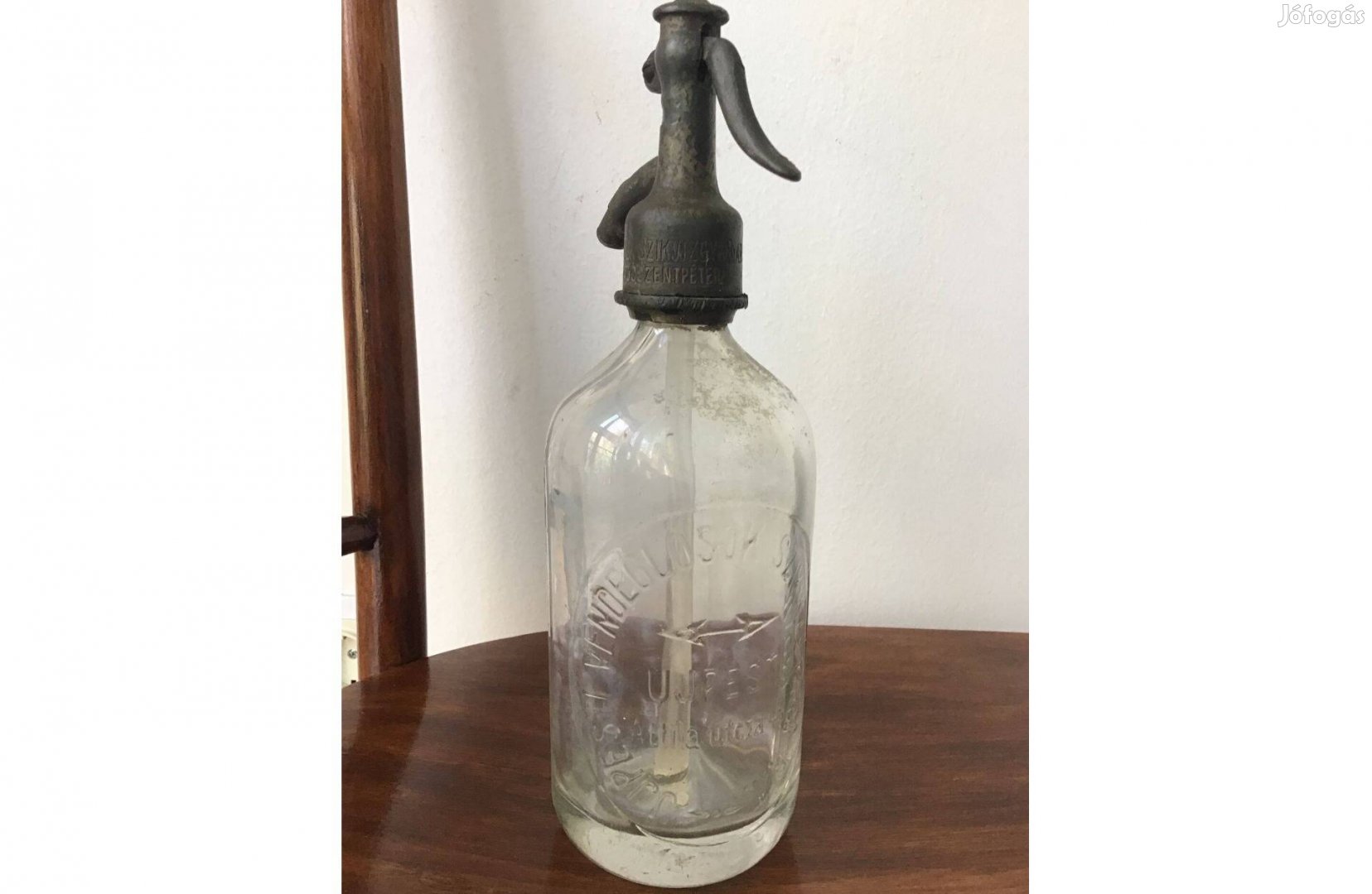 Régi újpesti szódásüveg 1936-ból. 0,5 l. + Gluck Szikvízgyár Sajószent
