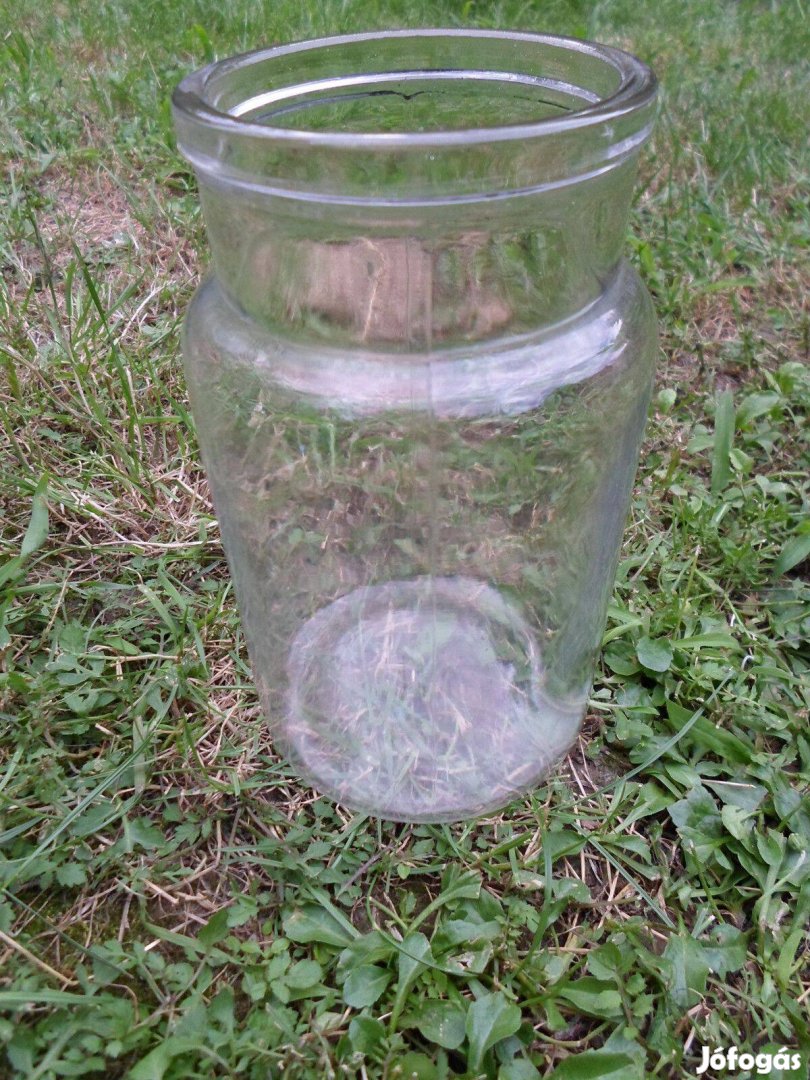 Régi üveg befőzéshez, befőttesüveg (1 liter)
