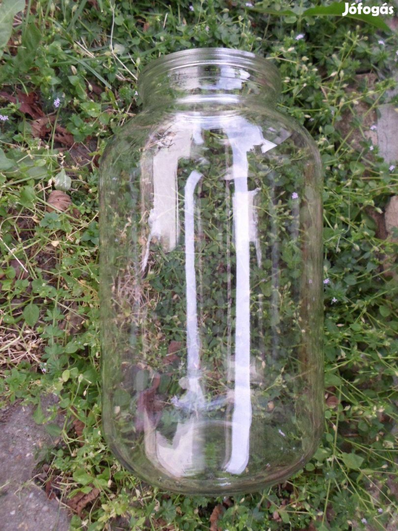 Régi üveg befőzéshez, befőttesüveg (5 liter)