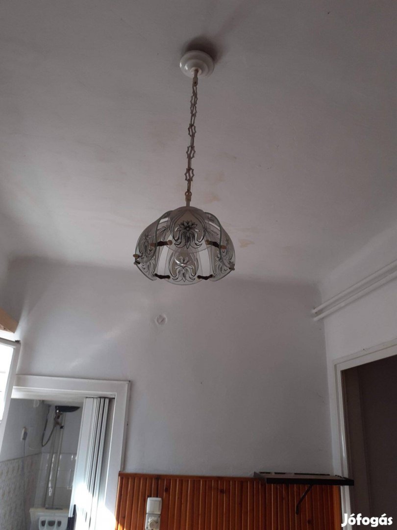 Régi üveg lapokból mennyezeti lámpa