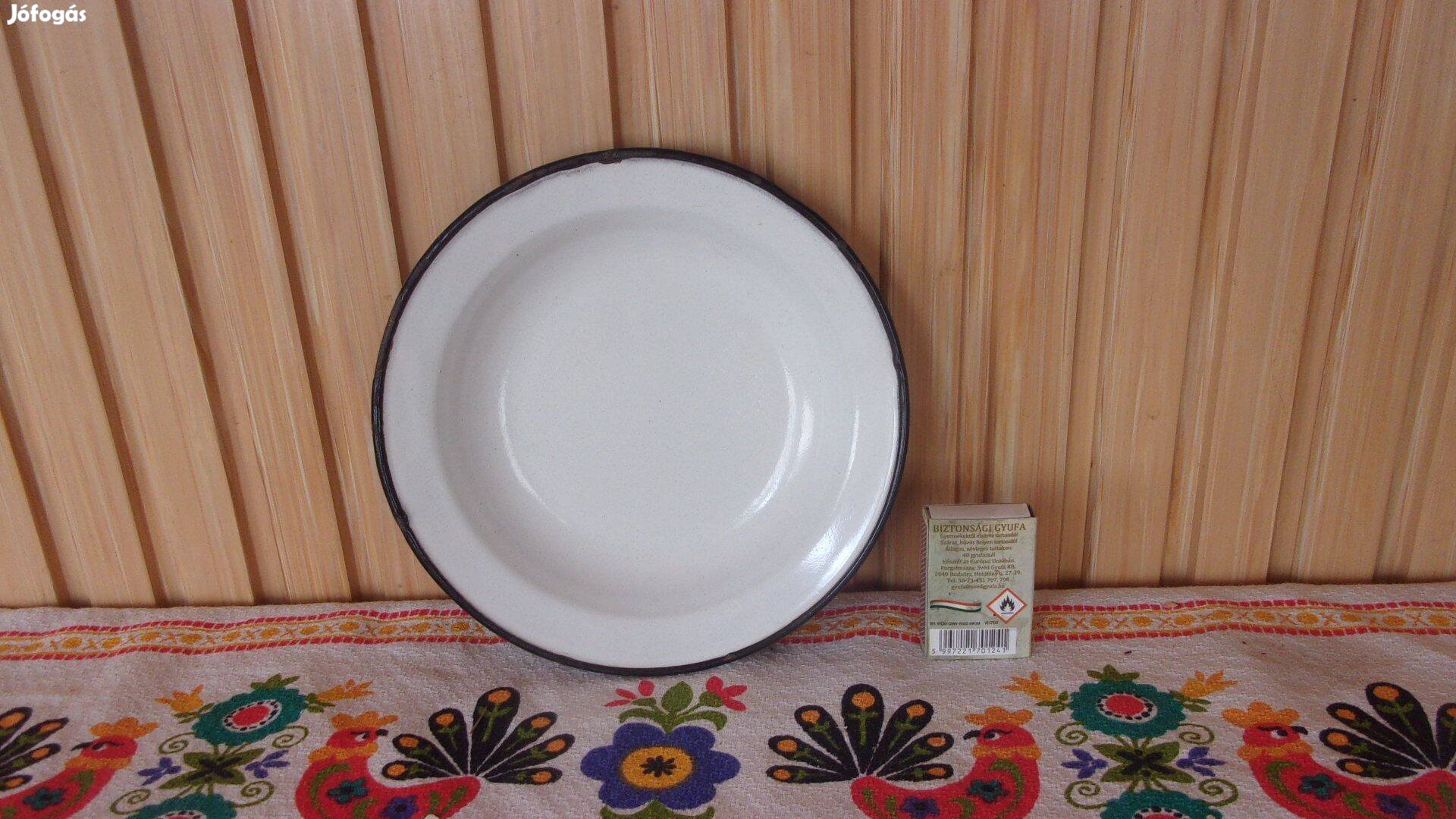Régi zománcozott tányér átmérő 18 cm