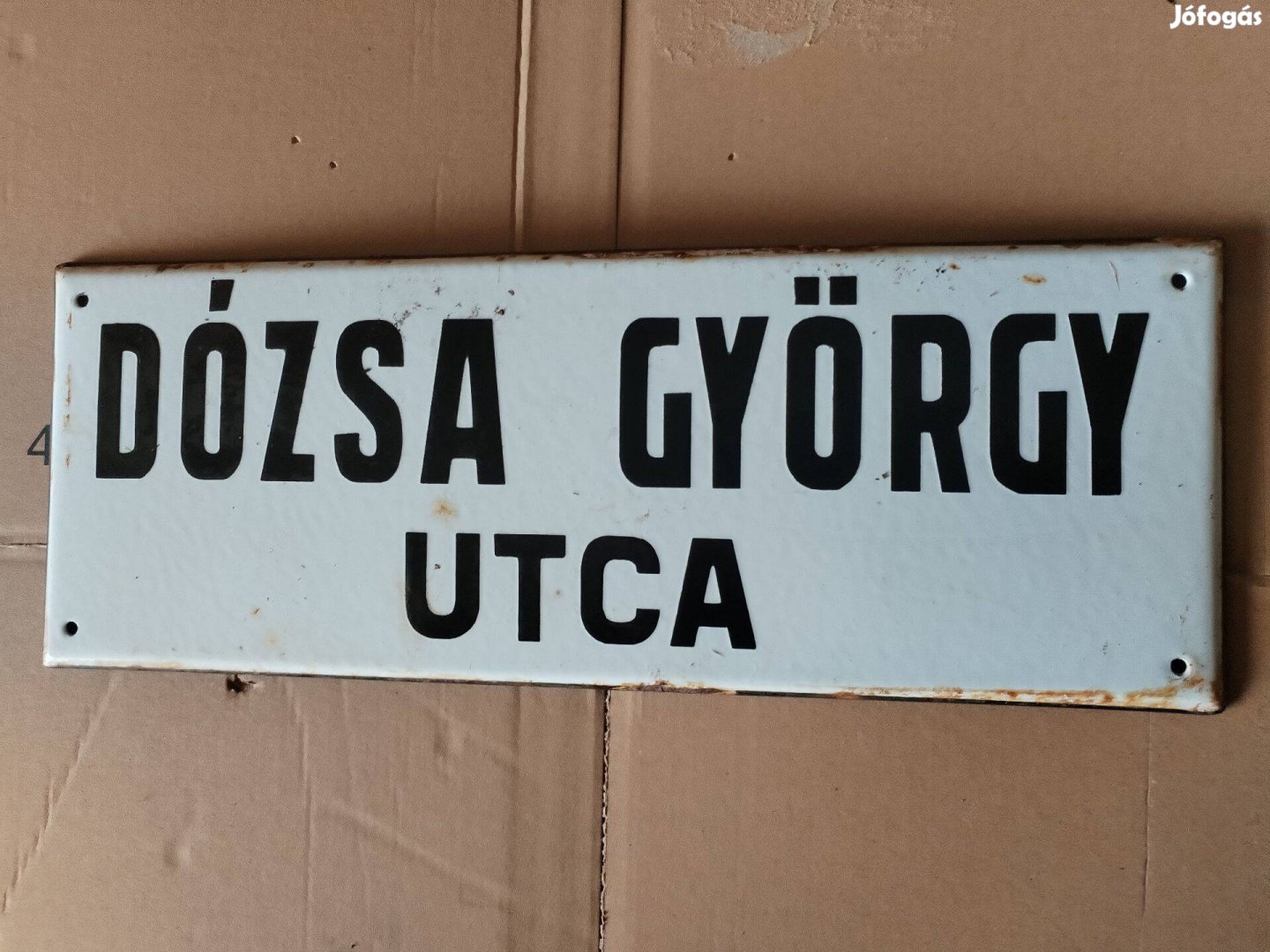 Régi zománctábla "Dózsa György utca" 40 cm x 15 cm