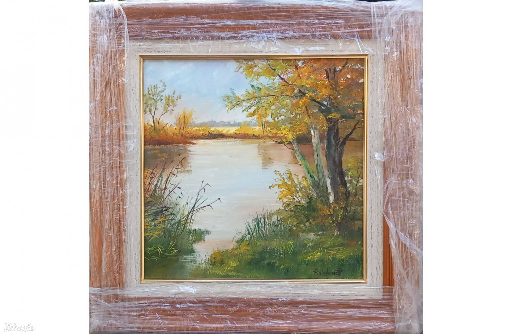 Reinhardt István Pihenő csónakok, olaj, farost, 30x30 cm