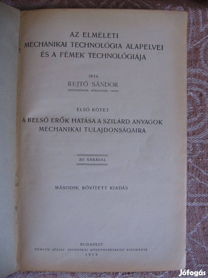 Rejtő Sándor: Az elméleti mechanikai., könyv