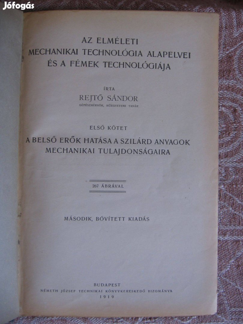 Rejtő Sándor :Az elméleti mechanikai.,könyv