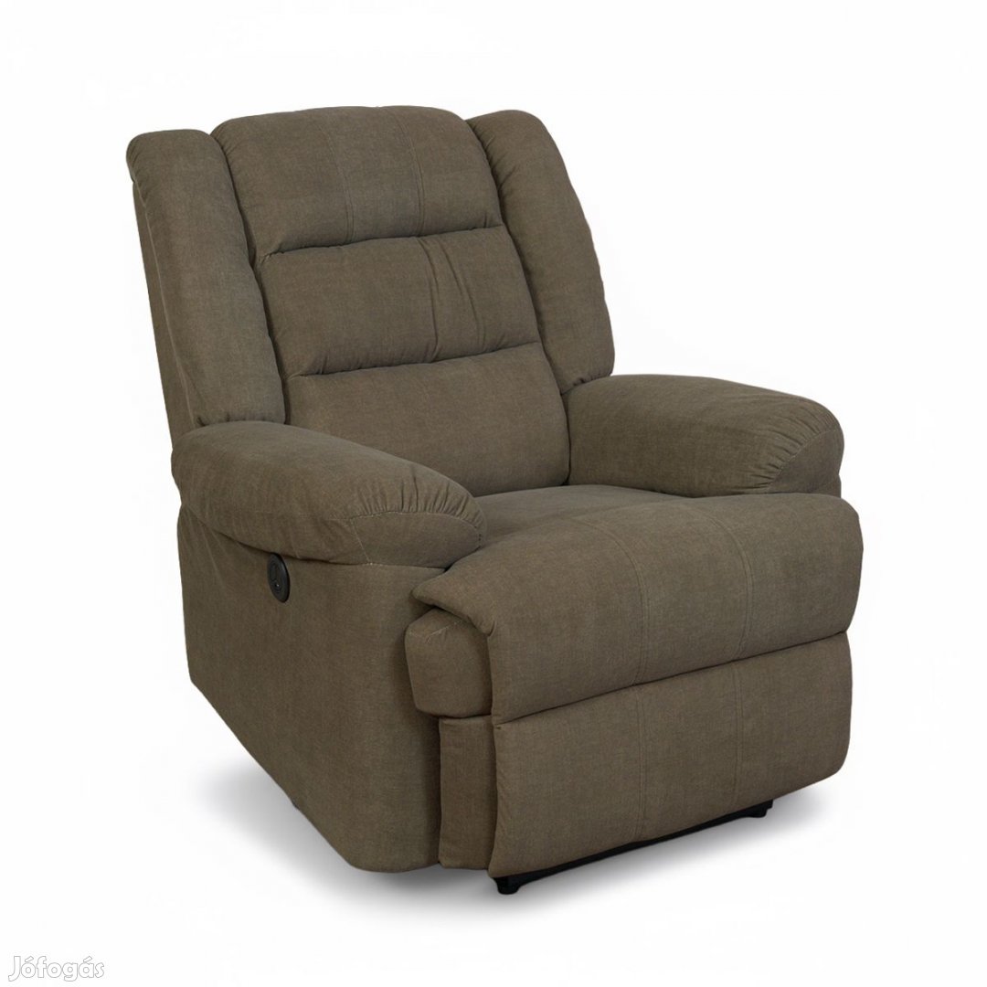 Relax fotelágy elektromosan dönthető, lábtartóval, barna szövet