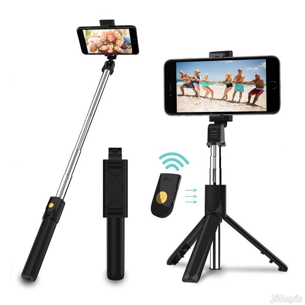 Remax ZP-26 szelfi bot tripod állvány, vezeték nélküli Bluetooth távi