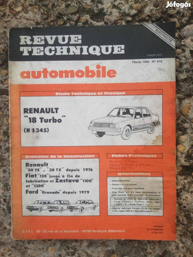 Renault 18 szerelési könyv