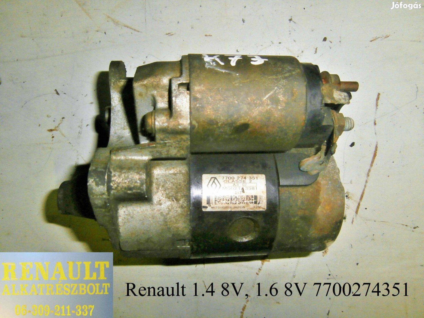 Renault 1.4 8V 1.6 8V 7700274351 önindító motor