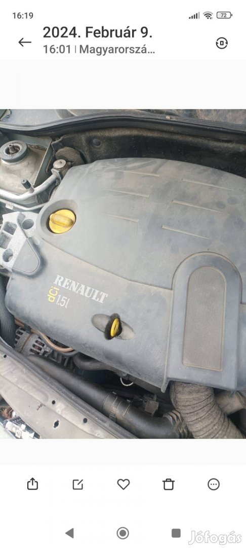 Renault 1.5 dci motor első önindítós kifogástalan 