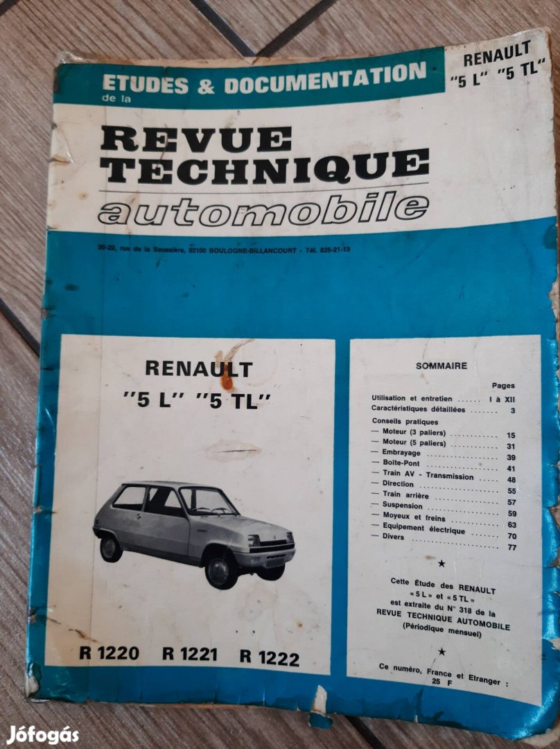 Renault 5 szerelési útmutató eladó 