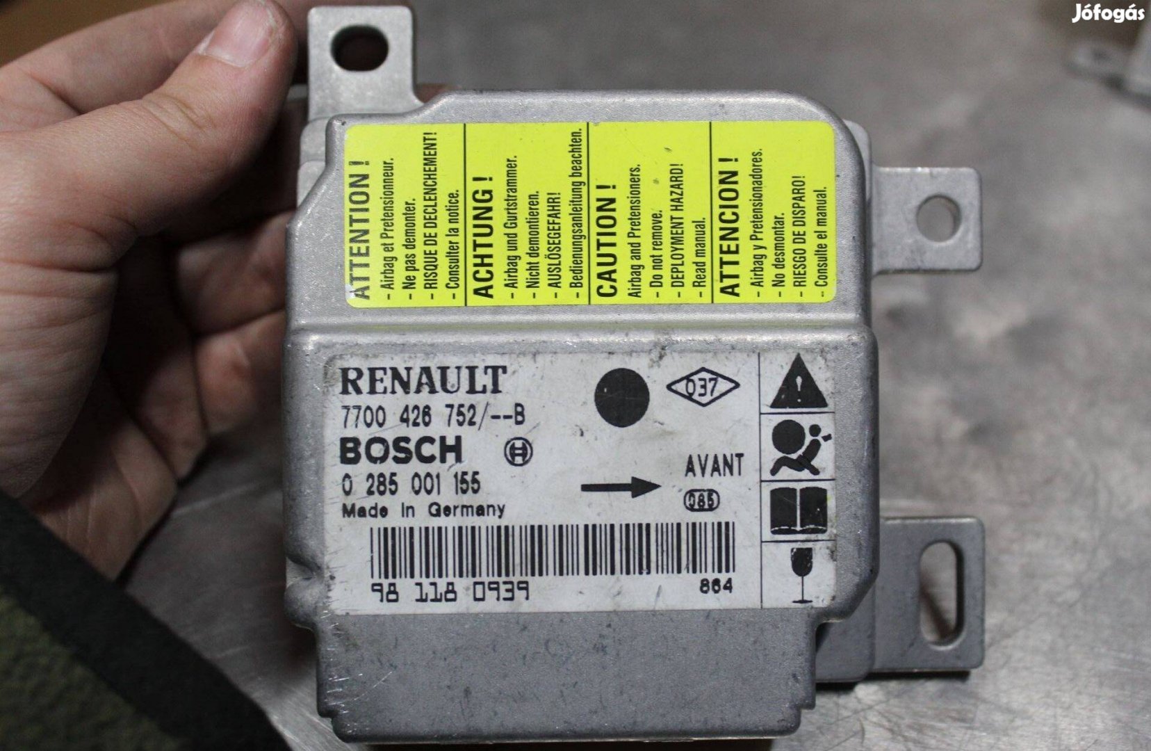 Renault Clio 1998-2001 légzsák vezérlő 7700426752