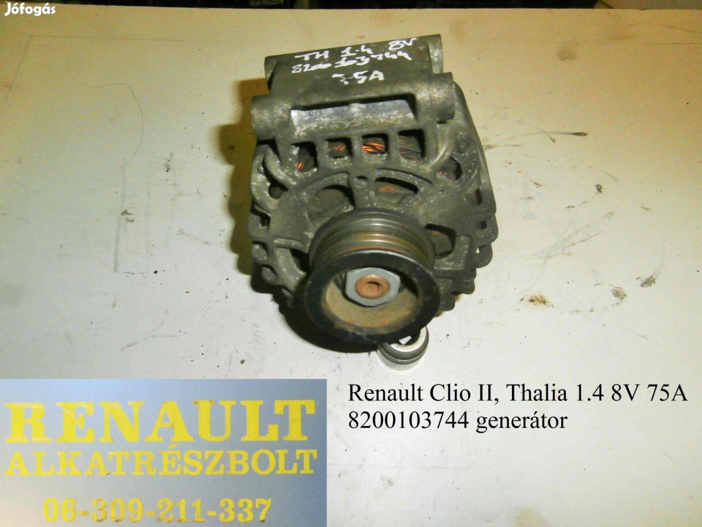 Renault Clio II, Thalia 1.4 8V 75 A 8200103744 generátor