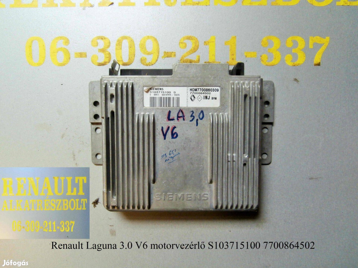 Renault Laguna 3.0 V6 motorvezérlő S103715100 7700864502