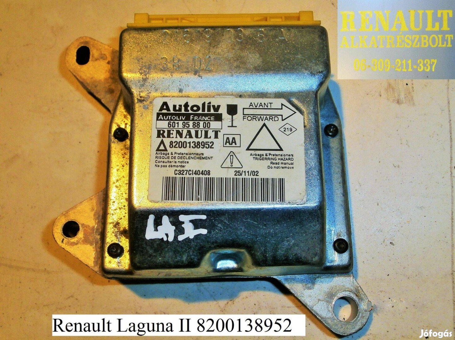 Renault Laguna II. légzsák indító 8200138952