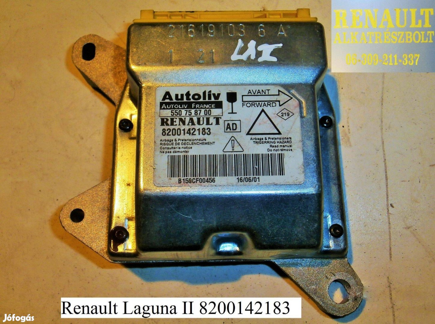 Renault Laguna II. légzsák indító 8200142183