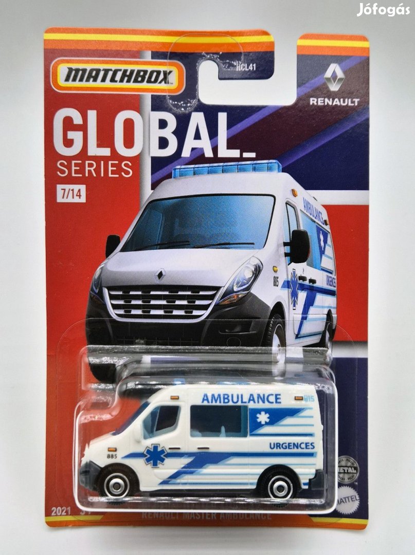 Renault Master Ambulance mentőautó - Matchbox - 1:64  1/64 kisautó